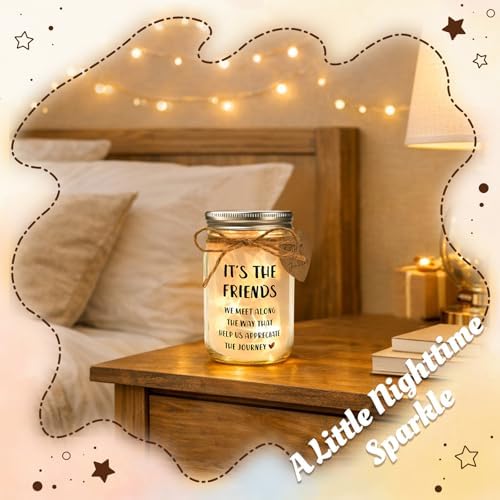 Friendship Gifts for Women - Thank You Mason Jar Night Light for