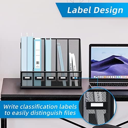 SUPEASY Desk Organizers Metal Desk Magazine File Holder with 5