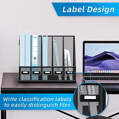 SUPEASY Desk Organizers Metal Desk Magazine File Holder with 5
