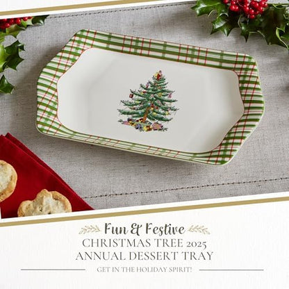 Spode Christmas Tree Collector Serving Tray - Checkered