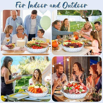 Chilled Serving Trays for Parties, Set of 3, 11.8"