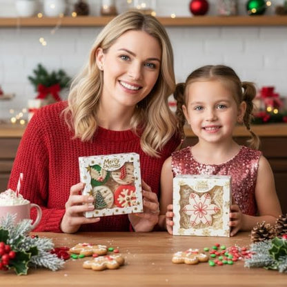 4x4x2 Inches 24Pack Christmas Treat Boxes w/Window &Party Favor