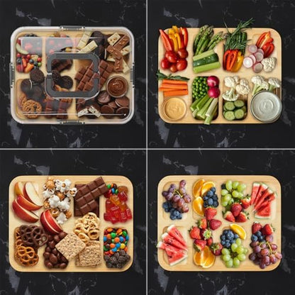 SpaceAid Charcuterie Board with Clear Lid, Portable Travel Cheese