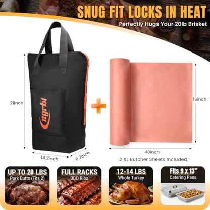 BBQ Blanket for Resting Meat, 21" Insulated Meat Resting Bag Gift for
