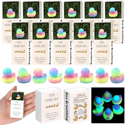 Wonderjune 30 Sets Positive Figures Gifts for Staffs, Luminous Duck