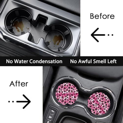 2 Pack Western Car Cup Holder Coasters Neoprene Rubber Mat 2.75"