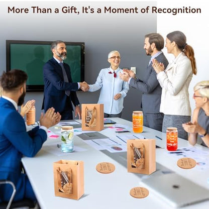 40 Pcs/8 Sets Employee Appreciation Gifts Glass Cups with Coasters