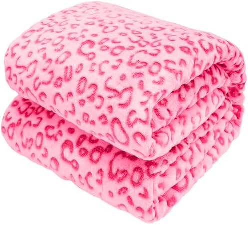 Pink Throw Blanket for Girls, Warm Soft Fuzzy Cute Small Fleece