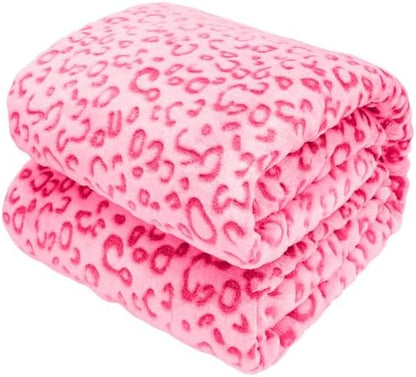 Pink Throw Blanket for Girls, Warm Soft Fuzzy Cute Small Fleece