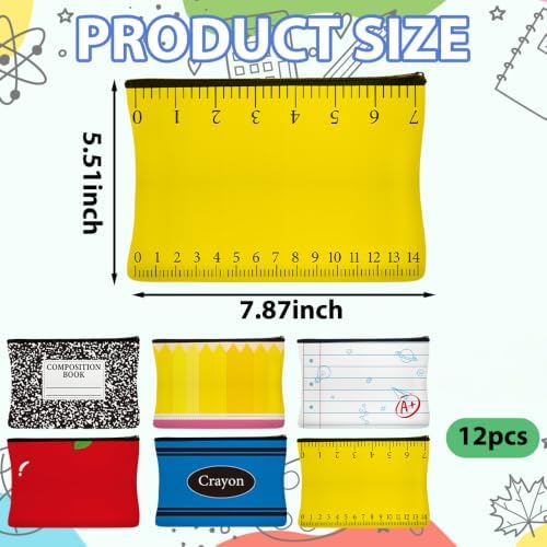 12 Pcs Makeup Bags for Teacher Survival Kit, Teacher Appreciation