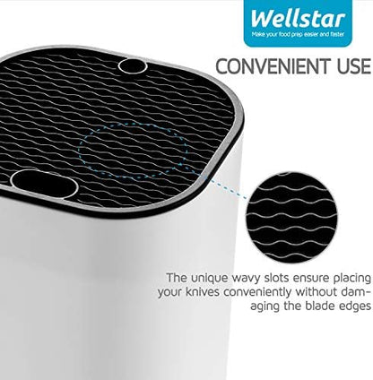 Universal Knife Block for Kitchen, WELLSTAR Knife Holder without