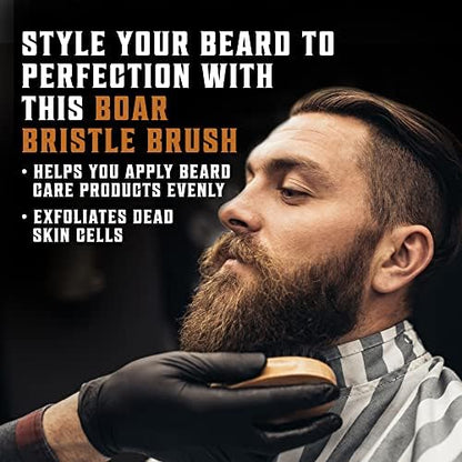 Viking Revolution Beard Comb and Beard Brush Set with Velvet Pouch