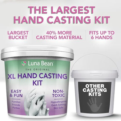Luna Bean XL Hand Casting Kit for Family - Extra Large Mold, Up to 6