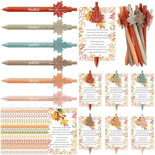 Gueevin 30 Sets Fall Ballpoint Pen Gift Bulk Thanksgiving Party, Fall