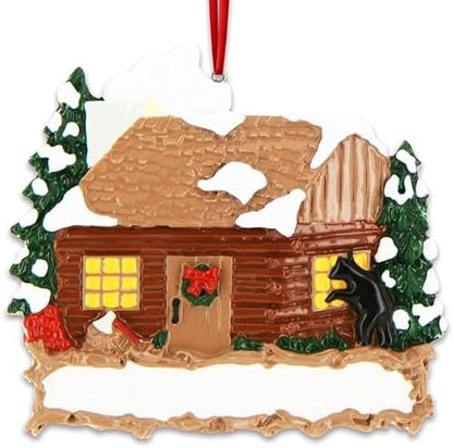 Personalized New Home Ornament 2026, House Warming Log Cabin
