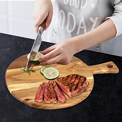Acacia Wood Cutting Boards for Kitchen Round Chopping Charcuterie