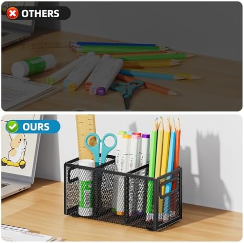 Marbrasse Mesh Pen Holder for Desk, Pencil Holder Desk Organizer 3