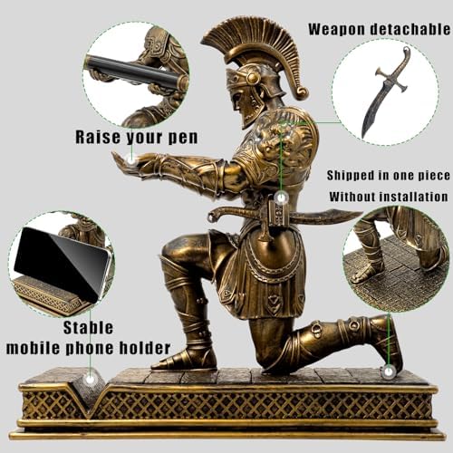 Roman Warrior Pen Holder Knight Desktop Accessories Resin Pen Holder