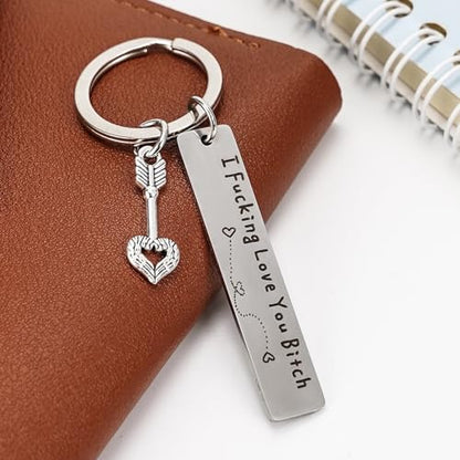 Teniinet Best Friend Keychain for Women, Stainless Steel Key Chain