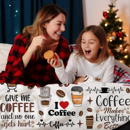 Coffee Blanket Gifts for Women Drink Lovers,Cute Cafe Accessories