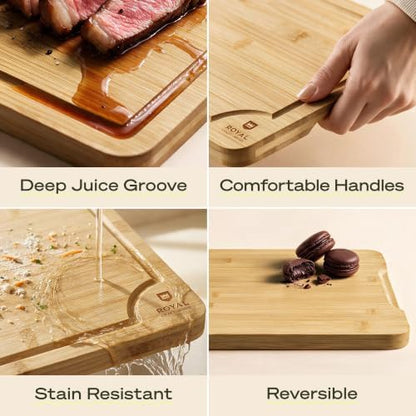 ROYAL CRAFT WOOD Wooden Cutting Boards for Kitchen Meal Prep & Serving