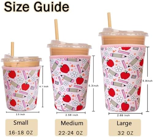 Reusable Insulated Sleeve for Iced Coffee Cup, Coffee Neoprene Sleeve