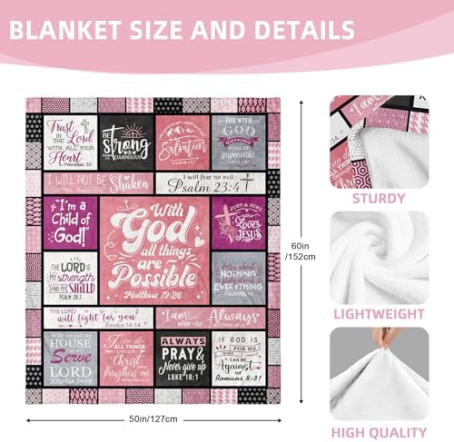 Christian Gifts for Women Blanket 60"x50", Religious Gifts for Women