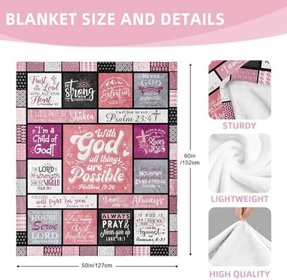 Christian Gifts for Women Blanket 60"x50", Religious Gifts for Women