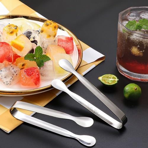 7Pcs 4.3Inch MiniAppetizer Tongs, 304 Stainless Steel Small Serving