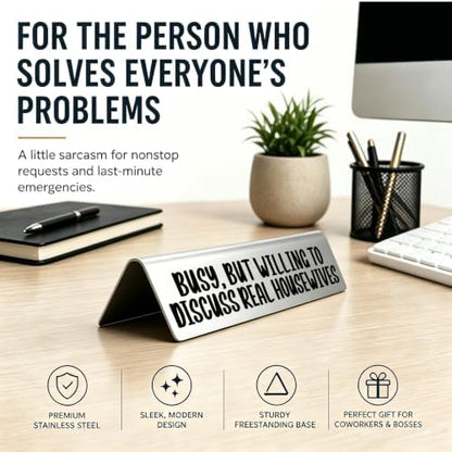 Funny Coworker Appreciation Desk Sign, Thank You Gift for Office Team