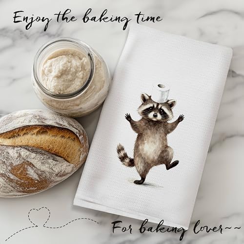 Funny Raccoon Bathroom Hand Towels, Raccoon Lover Gifts, Humor Bathing