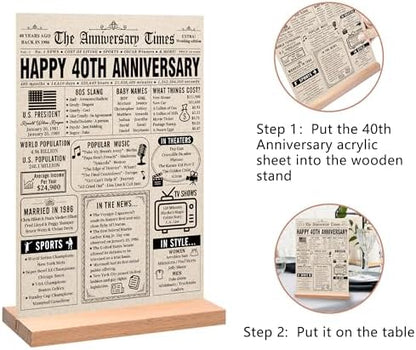 Trgowaul Vintage 40th Anniversary Back in 1986 Poster Acrylic Table