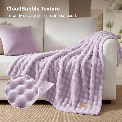 Bedsure Cloud Bubble Throw Blanket, Light Purple Gifts Room Decor