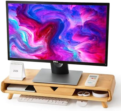 Homerays Bamboo Monitor Stand Riser, No Assembly Required Exquisite