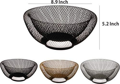 Cq acrylic Metal Wire Fruit Basket,Large Round Storage Baskets for