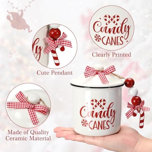 Nefelibata Christmas Candy Bowl Ceramic Canister Tiered Tray Decor