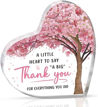Thank You Gifts for Women, Appreciation Gifts Acrylic Heart Plaque