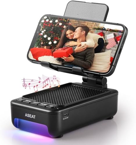 Gifts for Men Him, Cell Phone Stand with Bluetooth Speaker&Led Color