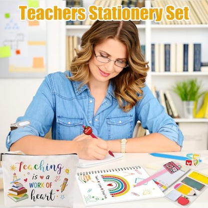 6 Pcs Teacher Appreciation Gifts Pens Sticky Notes A5 Spiral Notebooks