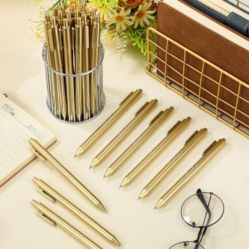 Dispowreath 50 Pcs Thank You Pen Bulk Cute Server Pens, Golden