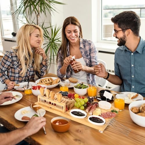 eleganlife Charcuterie Boards Set with Knives, Bamboo Cheese Board