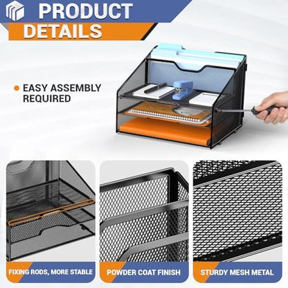 GAWERK Desk File Organizer Paper Letter Tray File Holder Office Rack