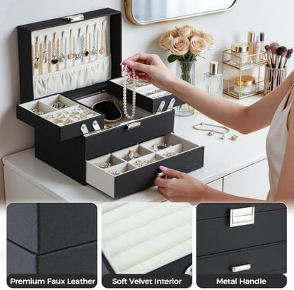 Dajasan Jewelry Organizer Box, Large Jewelry Boxes for Women Girls