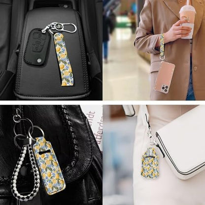Suobstales 3Pcs Travel Bottles Keychain Holder Set,Travel Bottle