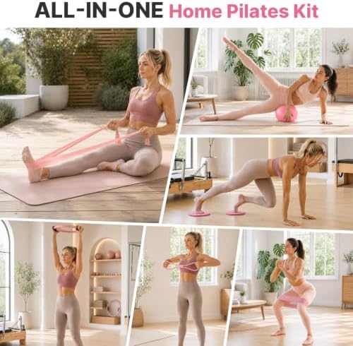 Pilates Kit for Home Workouts - 21 PCS Pilates Equipment Set for Women