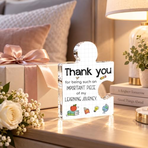 Teacher Appreciation Gifts, Thank You Acrylic Puzzle Plaque Desk