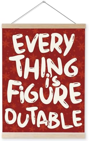 YQDEJ Everything is Figureoutable Red Christmas Inspirational Wall Art