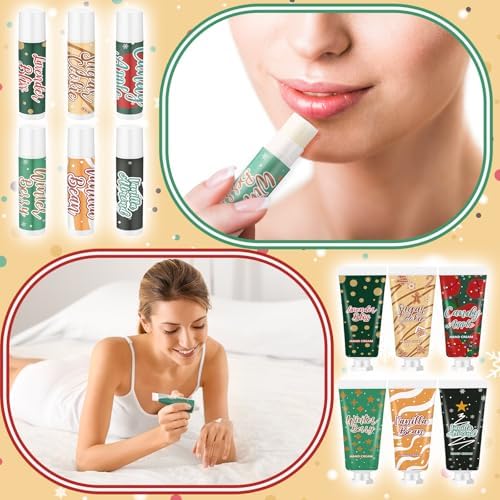 Loopeer 48pcs/24sets Christmas Hand Cream and Lip Balm Gifts for Women