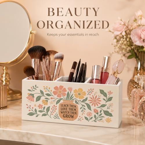 Teacher Gifts for Women Boho Floral Pencil Pen Holder for Desk