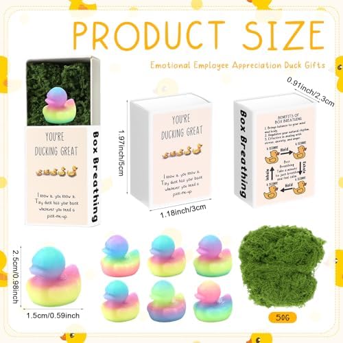 Wonderjune 30 Sets Positive Figures Gifts for Staffs, Luminous Duck